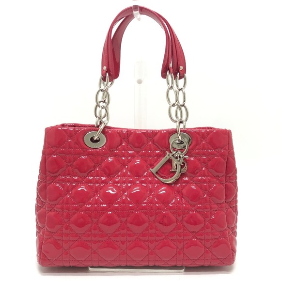 CHRISTIAN DIOR Handbags - Christian Dior Dior M0955PVR Cannage Soft Enamel Lady Bag Chain Shoulder Tote...